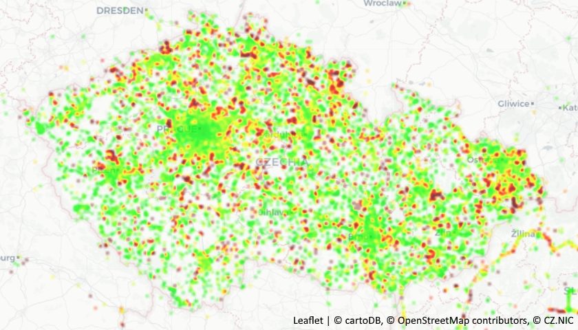 Leaflet | © cartoDB, © OpenStreetMap contributors, © CZ.NIC