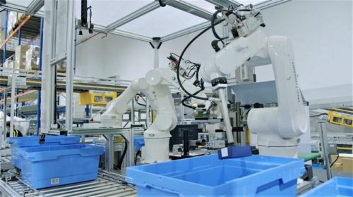 Robotic labelling system inside Red Lion