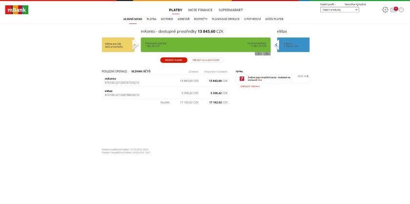 mbank internetove bankovnictvi